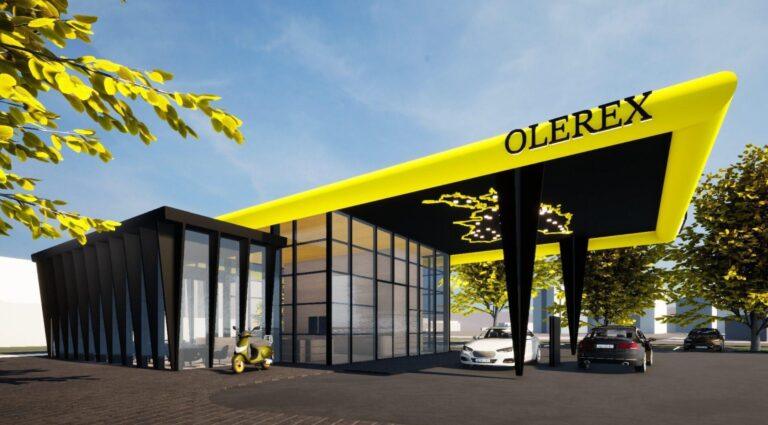 Olerex tankla — ehitusprojekt, päevane külgvaade prognoositava liiklusega